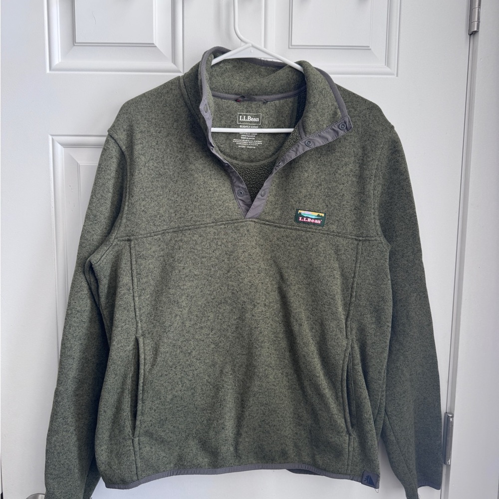 L.L. Bean Men's Olive Zip-Up Sweater